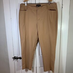 ELOQUII Women's Tan Straight Leg Career Pants Size 18R Church Career Workwear